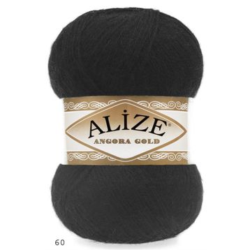 Alize 60 Siyah 5'li Angora Gold El Örgü İpi