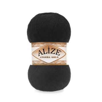 Alize 60 Siyah 5'li Angora Gold El Örgü İpi