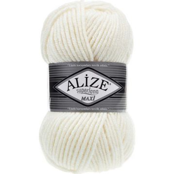 Alize 62 Açık Krem 5'li Süperlana Maxi El Örgü İpi