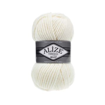 Alize 62 Açık Krem 5'li Süperlana Maxi El Örgü İpi
