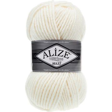 Alize 62 Açık Krem 5'li Süperlana Maxi El Örgü İpi