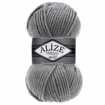 Alize 87 Kömür Grisi Superlana Maxi Örgü İpi