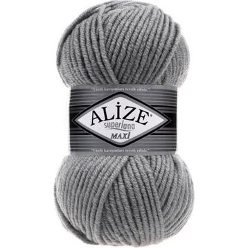 Alize 87 Kömür Grisi Superlana Maxi Örgü İpi