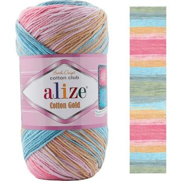 Alize Cotton Gold 2970 Mavi Pembe Örgü İpi