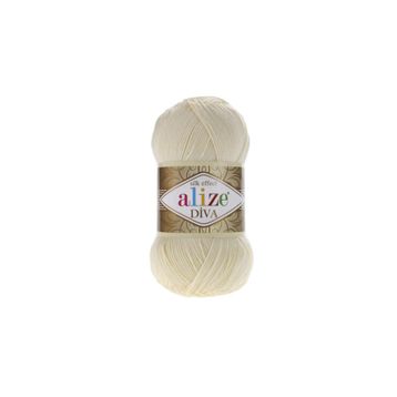 Alize Diva 01 100 gr Örgü İplik