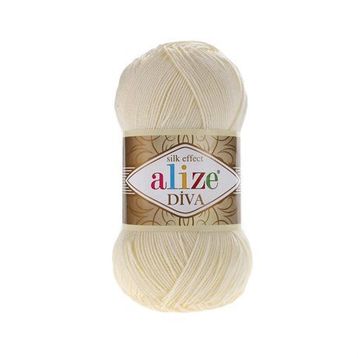 Alize Diva 01 100 gr Örgü İplik