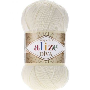 Alize Diva 62 Açık Krem 100 gr Örgü İpi
