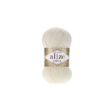 Alize Diva 62 Açık Krem 100 gr Örgü İpi