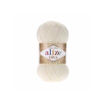 Alize Diva 62 Açık Krem 100 gr Örgü İpi