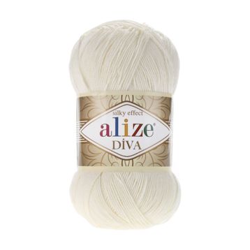 Alize Diva 62 Açık Krem 100 gr Örgü İpi
