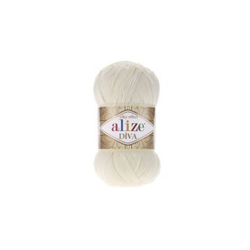 Alize Diva 62 Açık Krem 100 gr Örgü İpi
