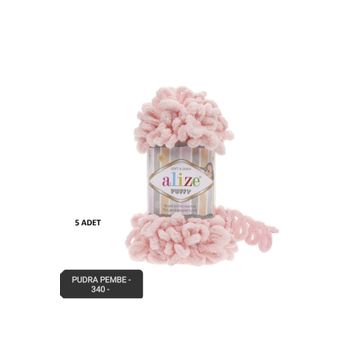 Alize Puffy 340 Pudra Pembe 5 Adet El Örgü İpi