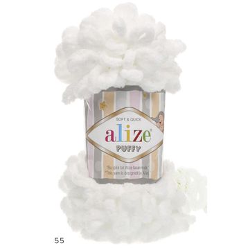 Alize Puffy 55 5 Adet Beyaz El Örgü İpi