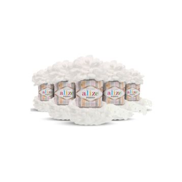 Alize Puffy 55 5 Adet Beyaz El Örgü İpi