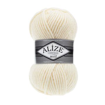 Alize Superlana Maxi 01 Cream Krem Yünlü İplik