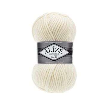 Alize Superlana Maxi 01 Cream Krem Yünlü İplik
