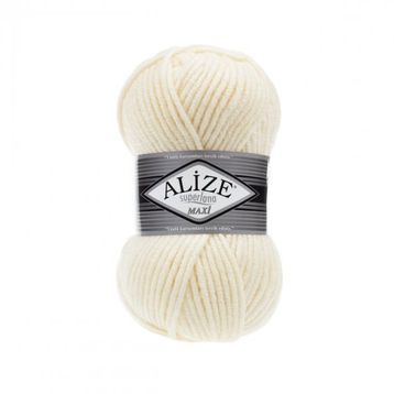 Alize Superlana Maxi 01 Cream Krem Yünlü İplik