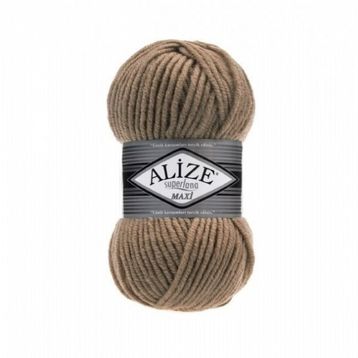 Alize Süperlana Maxi 466 Koyu Bej Yünlü İplik
