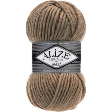 Alize Süperlana Maxi 466 Koyu Bej Yünlü İplik