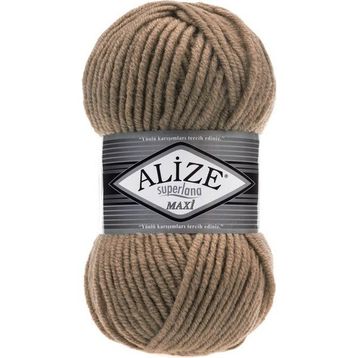 Alize Süperlana Maxi 466 Koyu Bej Yünlü İplik