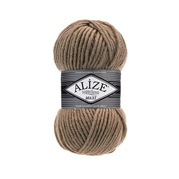 Alize Süperlana Maxi 466 Koyu Bej Yünlü İplik