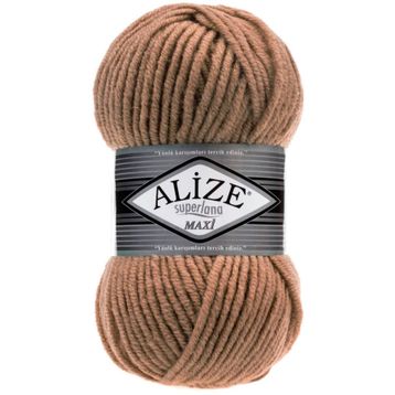 Alize Süperlana Maxi 466 Koyu Bej Yünlü İplik