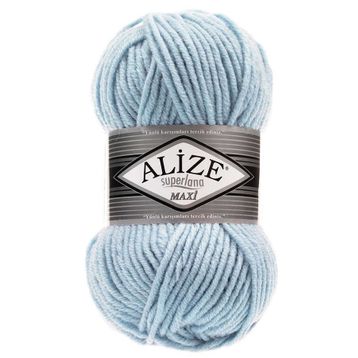Alize Superlana Maxi 480 Lıght Blue Açık Mavi Yünlü İplik