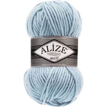 Alize Superlana Maxi 480 Lıght Blue Açık Mavi Yünlü İplik