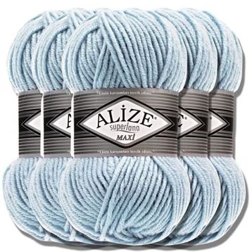 Alize Superlana Maxi 480 Lıght Blue Açık Mavi Yünlü İplik