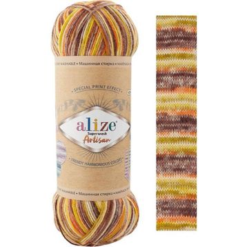 Alize Superwash Artisan 9006 Renkli Örgü İpi