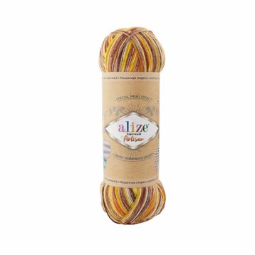 Alize Superwash Artisan 9006 Renkli Örgü İpi