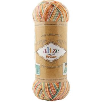 Alize Superwash Artisan 9012 Renkli Örgü İpi