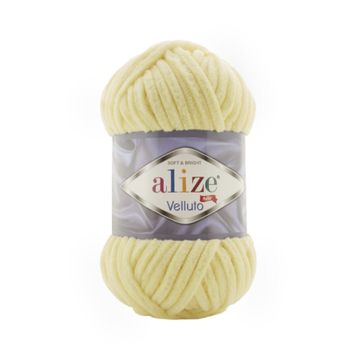 Alize Velluto 13 Açık Sarı 100 gr Örgü İpi
