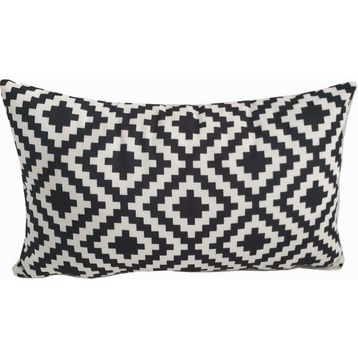 Alkan Homes 43 x 43 cm Beyaz Kırlent Dünyası Dikdörtgen Zigzag Desen Dijital Baskılı Kırlent Kılıfı