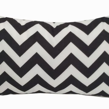 Alkan Homes 43 x 43 cm Beyaz Kırlent Dünyası Dikdörtgen Zigzag Desen Dijital Baskılı Kırlent Kılıfı