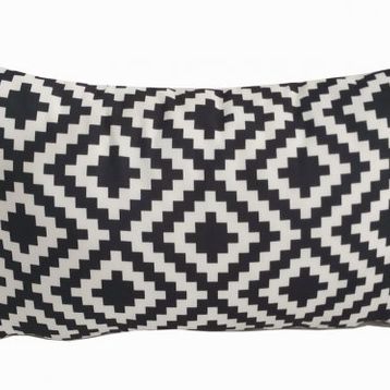 Alkan Homes 43 x 43 cm Beyaz Kırlent Dünyası Dikdörtgen Zigzag Desen Dijital Baskılı Kırlent Kılıfı
