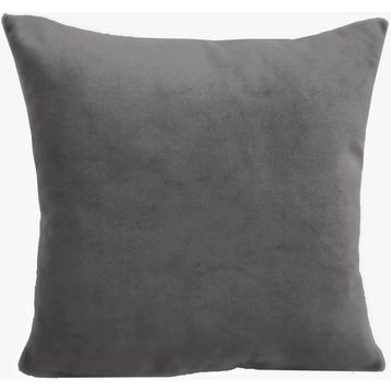 Alkan Homes Çift Taraflı 43X43 cm Antrasit Rengi Kadife Dokulu Yastık Kırlent Kılıfı