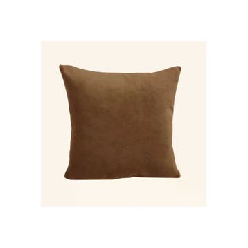 Alkan Homes Çift Taraflı 43X43 cm Kahferengi Kadife Dokulu Yastık Kırlent Kılıfı