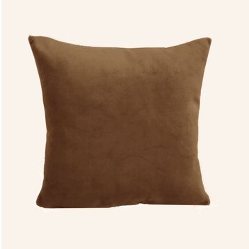 Alkan Homes Çift Taraflı 43X43 cm Kahferengi Kadife Dokulu Yastık Kırlent Kılıfı