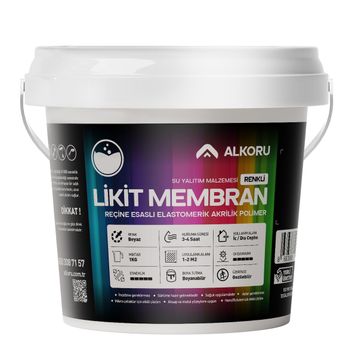 Alkoru Beyaz Likit Membran Renkli Reçine Esaslı 1 kg Sıvı Su Yalıtım Malzemesi