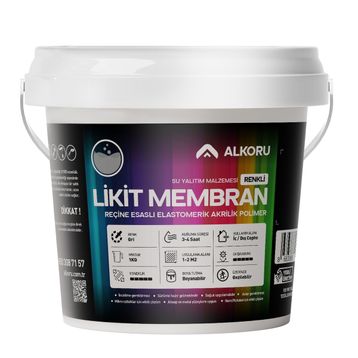 Alkoru Gri Likit Membran Renkli Reçine Esaslı 1 kg Sıvı Su Yalıtım Malzemesi