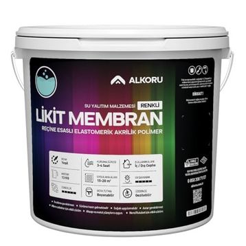 Alkoru Yeşil Likit Membran Renkli Reçine Esaslı 13 kg Sıvı Su Yalıtım Malzemesi