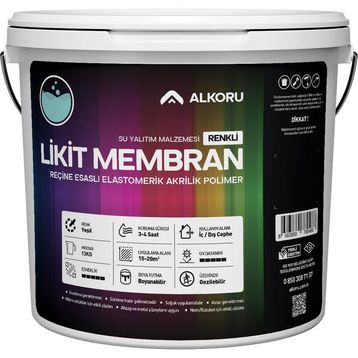 Alkoru Yeşil Likit Membran Renkli Reçine Esaslı 13 kg Sıvı Su Yalıtım Malzemesi