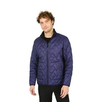 Allegro 4355 Saks Dik Yaka Fermuarlı Cep Detaylı Kapitone Erkek Mont
