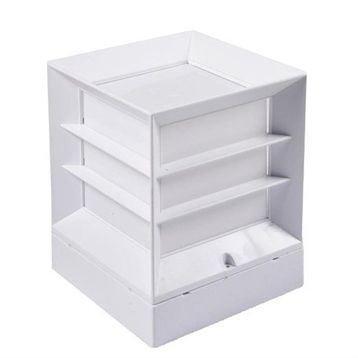 Alles 22.5 x 22.5 x 28 cm Beyaz Kasa Set Üstü Panjurlu Küp Bahçe Armatürü Dış Mekan Aplik