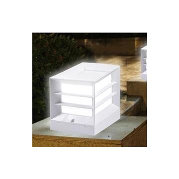 Alles 22.5 x 22.5 x 28 cm Beyaz Kasa Set Üstü Panjurlu Küp Bahçe Armatürü Dış Mekan Aplik