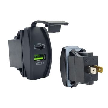 Allestock USB QC 3.0 ve Type-C PD Su Geçirmez Tekne Araba Araç Şarj Soketi
