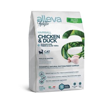 Alleva 1.5 kg Hairball Tahılsız Aloe Vera Tavuk ve Ördek Etli Yetişkin Kedi Maması