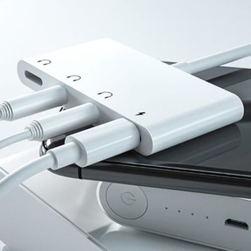 Ally Andriod USB Type-C 4 in 1 OTG Ses Adaptörü Çift DC 3.5 mm Jack