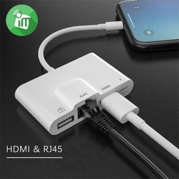Ally İphone 3in1 Lightning Hdmı Rj45 Otg Digital Av Adaptör Hub